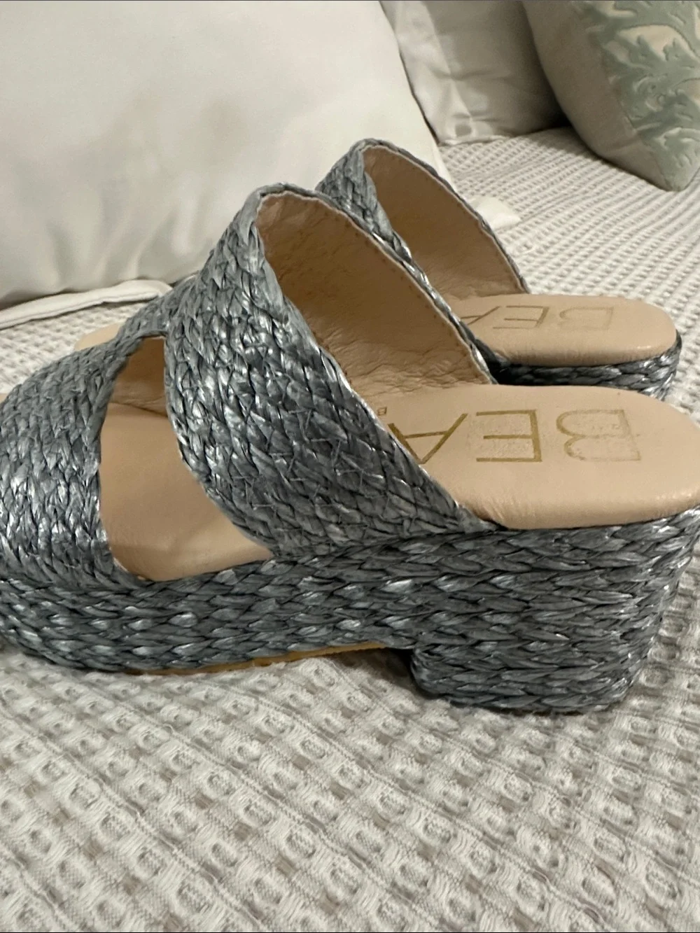 Coconuts by Matisse Silver Braided Double-Strap Platform Sandals